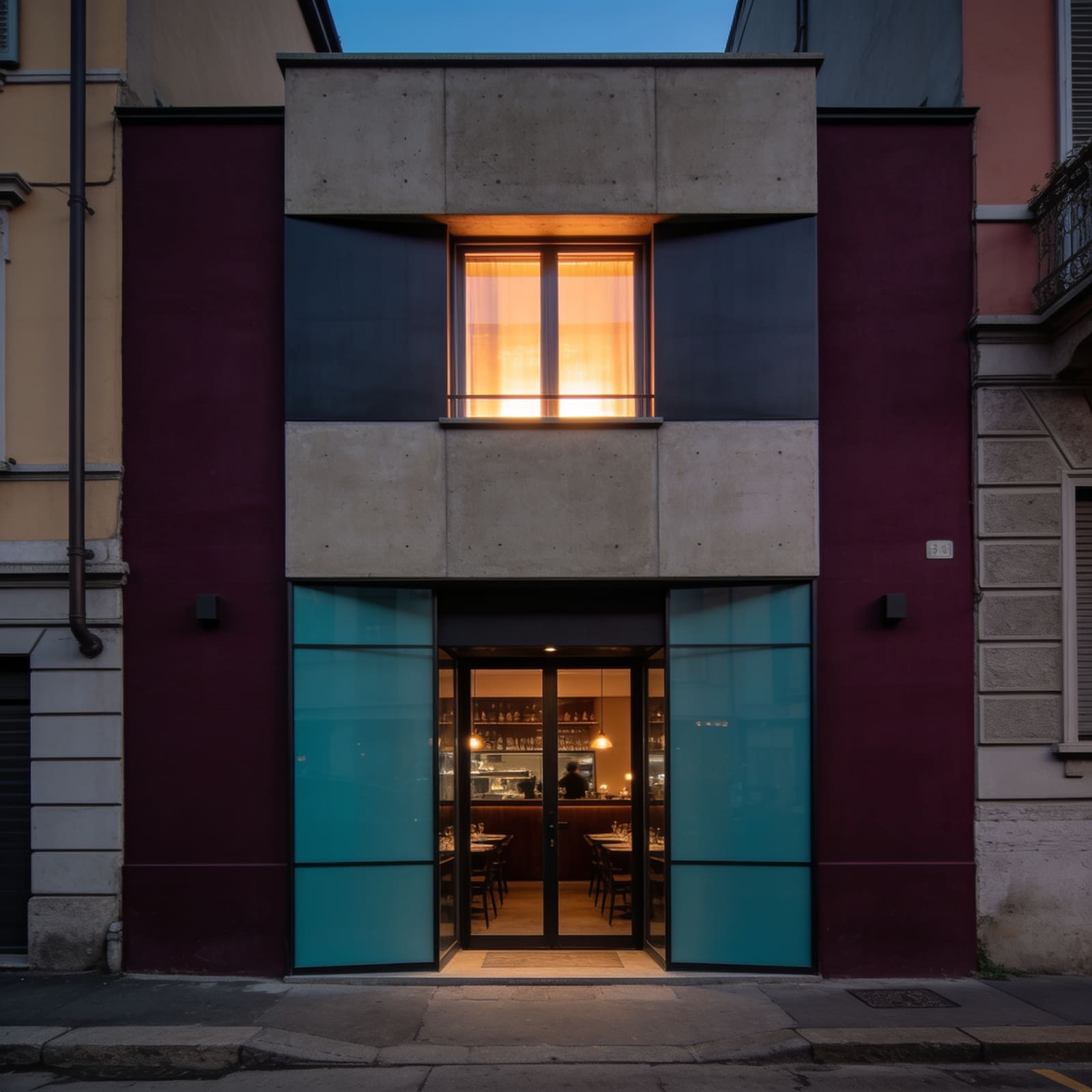 Ingresso di Tokoman in una via residenziale di Milano, di sera
